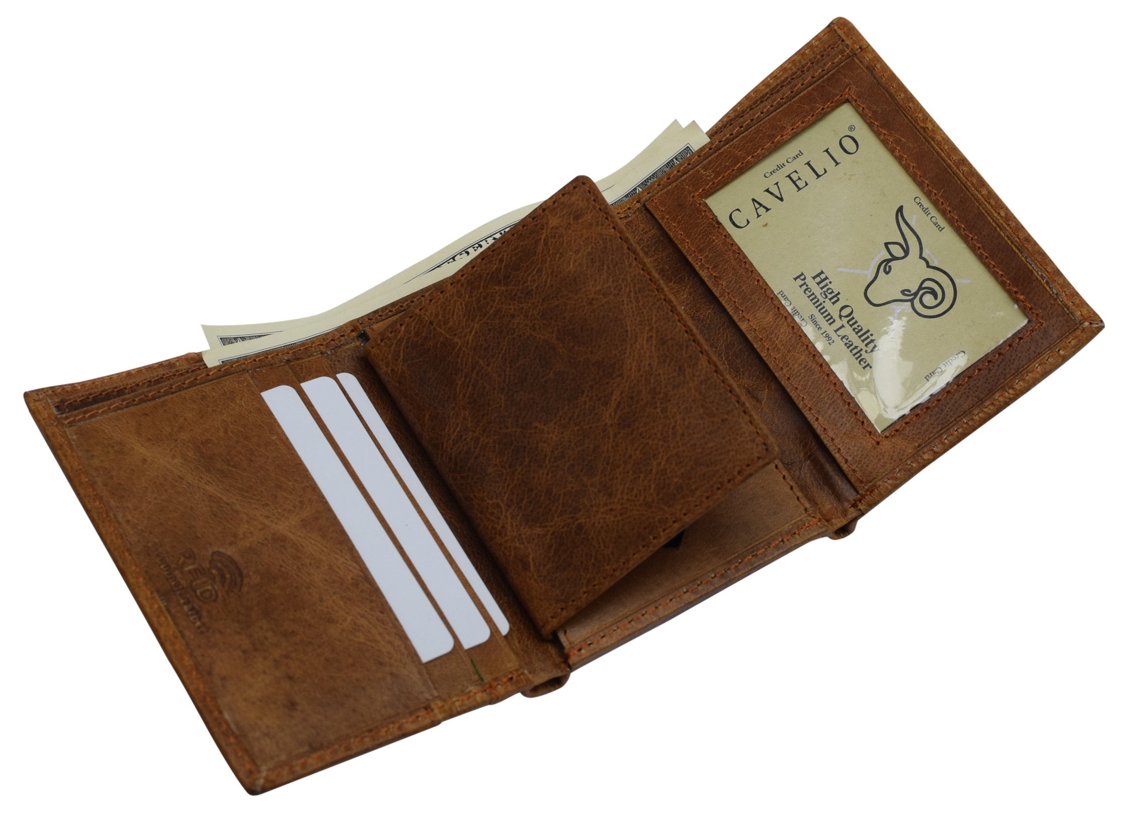 RFID Genuine Leather Trifold Badge Holder Wallet Police Badge Holder U –  Marshalwallet