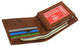 RFID52NU RFID Blocking Real Leather Slim Bifold Wallet Center ID Flap Window Engraved Logos Front Pocket Wallet for Men
