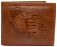 RFID Blocking Genuine Leather Men's Bifold Logo Debossed Wallets 53HTC