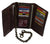 RFID Blocking Men's Biker Vintage Brown Genuine Leather Long Tri-fold Chain Wallet RFID1646HCH-[Marshal wallet]- leather wallets