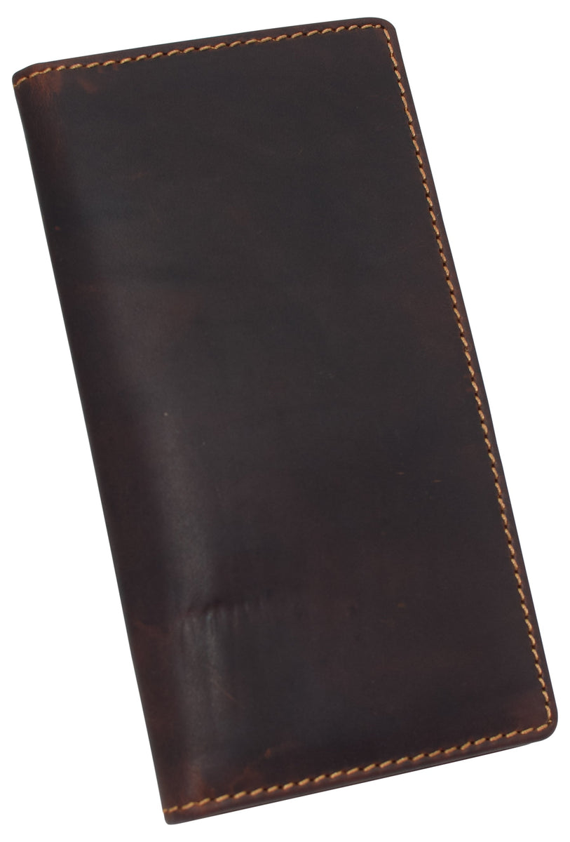 RFID Blocking Slim Long Bifold Vintage Leather ID Credit Card Holder L ...