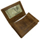 Genuine Leather Business Card Holder Name Card Case Credit Card Wallet with ID Window RFID Blocking USA Series RFID70HU