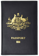 Australia Passport Cover Genuine Leather Passport Wallet Credit Card Slots for Travel with Imprint logo 601 Australia-[Marshal wallet]- leather wallets