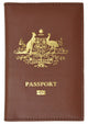 Australia Passport Cover Genuine Leather Passport Wallet Credit Card Slots for Travel with Imprint logo 601 Australia-[Marshal wallet]- leather wallets