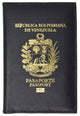 Genuine Leather Passport Wallet Credit card Holder with venezuela Emblem Imprint for International Travel 601 Venezuela-[Marshal wallet]- leather wallets