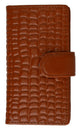 Croco Embossed Credit Card Holder with Snap 118 268-[Marshal wallet]- leather wallets