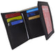 Men's Genuine Leather Trifold Credit Card Money Holder Wallet W/Outside ID Window P1355-[Marshal wallet]- leather wallets