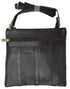 803 BK/Genuine Leather Cross Body Bag   Black, Unisex Bag