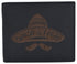 RFID Blocking Mens Genuine Leather Bifold 5 de Mayo Sombrero Logo Wallet /53HTC Sombrero