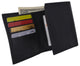 Genuine Leather Kids Slim Compact ID and Coin Pocket Trifold Boys Black Wallet K700-[Marshal wallet]- leather wallets