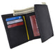 Black Mens Leather RFID Trifold Card ID Wallet W/ Removable Card Holder & Gift Box RFID521955-[Marshal wallet]- leather wallets
