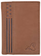 RFID Protected Mens Leather Wallet Bifold 2 ID Windows Double Bill Sections USA Stars & Stripes RFID61139HU