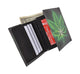 Marijuana Men's Genuine Leather Credit Card ID Holder Trifold Wallet with Middle Flap 1346-19-[Marshal wallet]- leather wallets