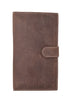 Men's RFID Blocking Soft Vintage Genuine Leather Bifold Credit Card Holder with Button Closure RFID1629HTC