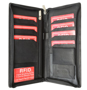 Passport Cover ID Holder Wallet Credit Card Travel Case RFID 663-[Marshal wallet]- leather wallets