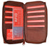 MarshalÂ® Genuine Leather Zip Around Credit Card Organizer Wallet with Id Window RFID 729