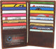 RFID921529RHBD  Protected Vintage Leather Long Bifold Slim Wallet for Women Men