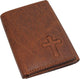 Marshal RFID Blocking Cross Genuine Leather Bifold Trifold Wallet for Men (Trifold)