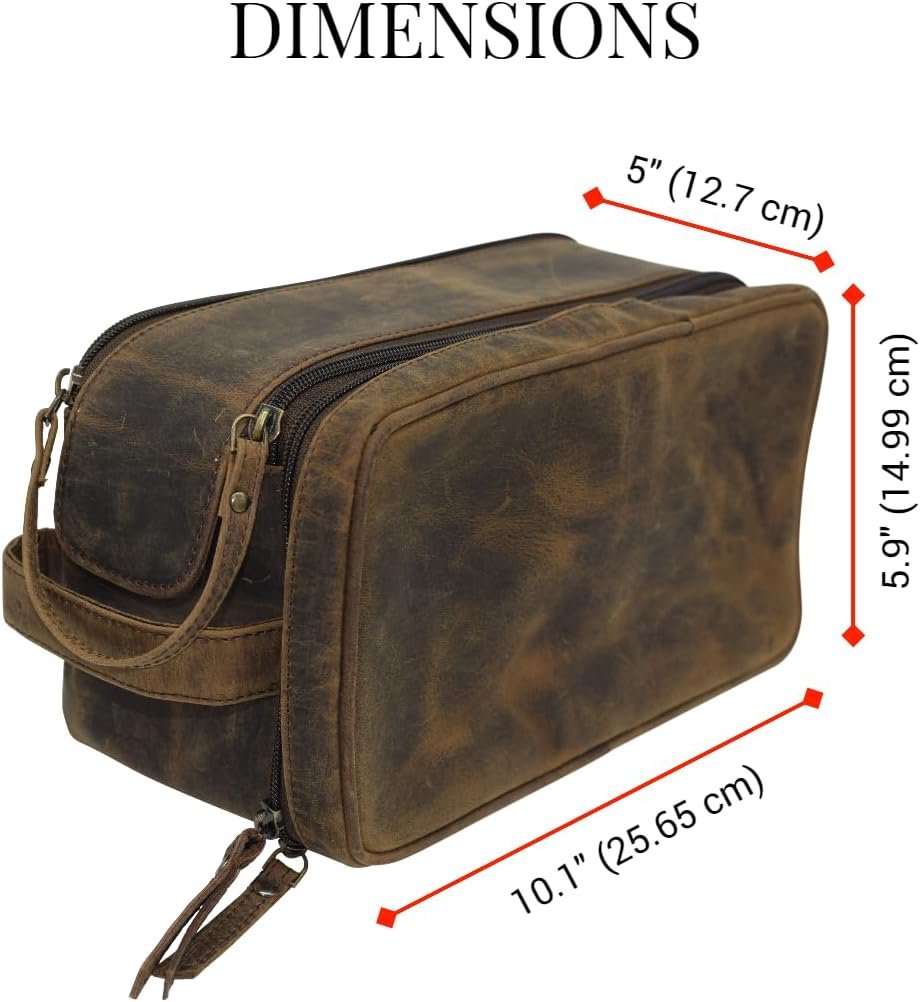 genuine buffalo leather unisex toiletry bag travel dopp kit Genuine Buffalo Leather Toiletry Bag : Vintage Travel Shaving & Dopp K – Marshalwallet