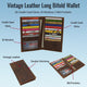 Premium Vintage Leather Long Bifold Credit Card ID RFID Blocking Wallet for Men Women RFID601529HTC