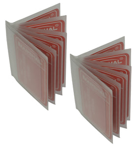 SET of 2 - 6 Page Plastic Wallet Insert for Bifold Billfold or Trifolds Top Load INSTRI 6PGS (C)